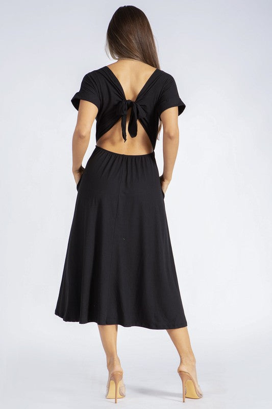Backless Knot Straps Dress.