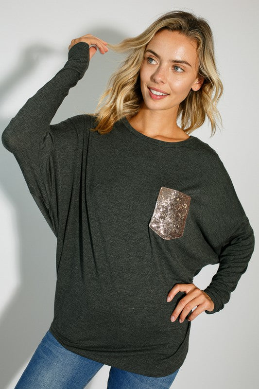 SEQUENCE POCKET DOLMAN SL TOP