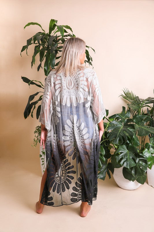 Ombre Bohemian Lace Kimono