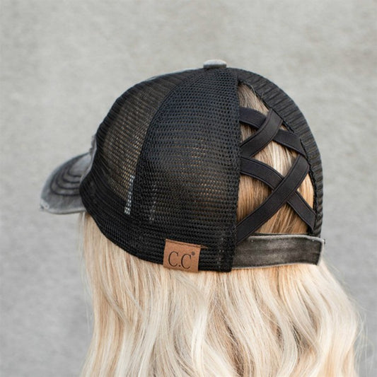 C.C Multi Level Crisscross Pony Cap