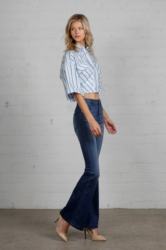 High Rise Wider Flare Jeans