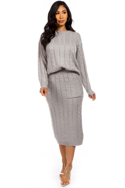 2PC SET SWEATER DRESS SUITS