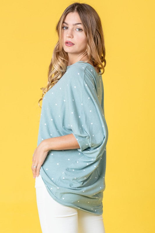 Polka Dot Dolman Tunic