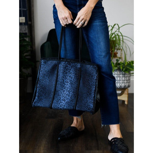 The Marissa - Black Leopard Neoprene Bag