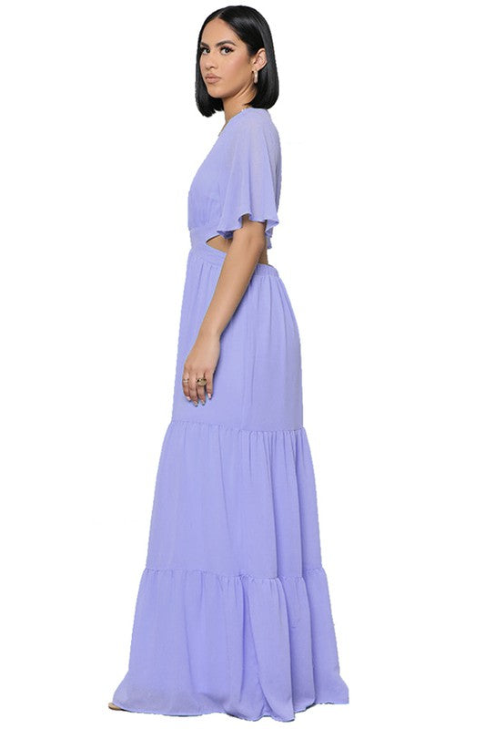 SEXY CHIFFON MAXI DRESS