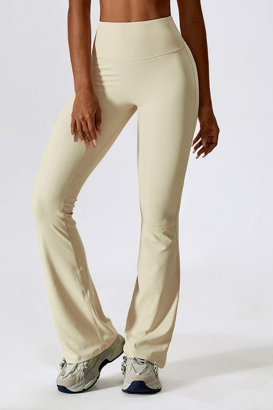 High-rise stretch flared pants