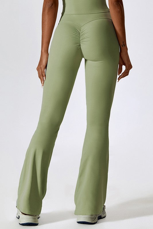 High-rise stretch flared pants