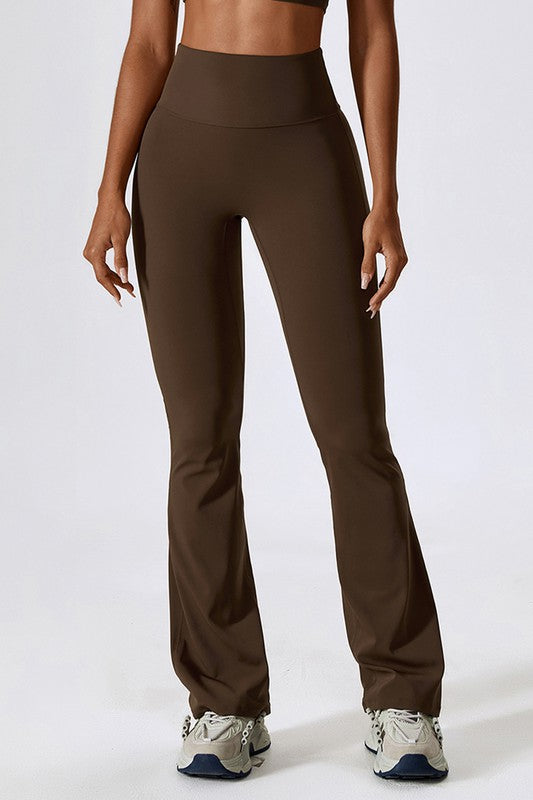 High-rise stretch flared pants