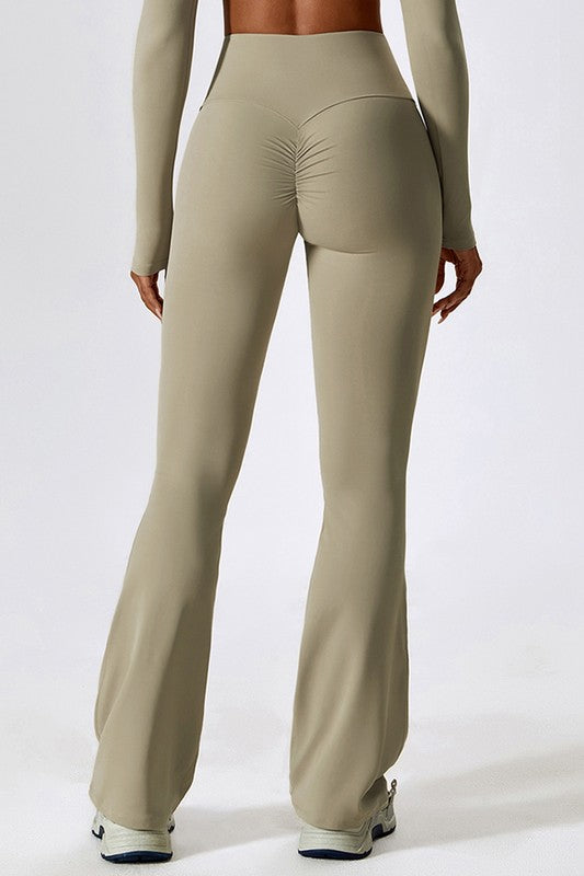 High-rise stretch flared pants