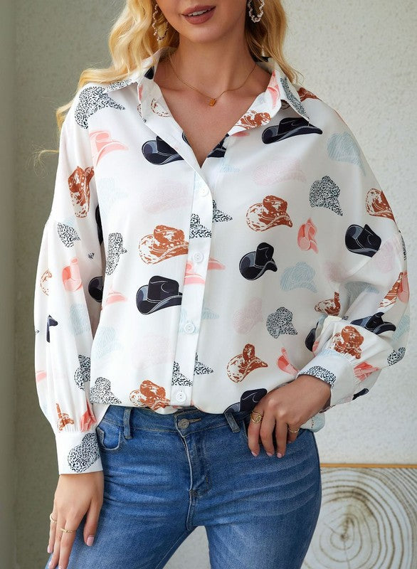 Cowboy Hat Print Shirt