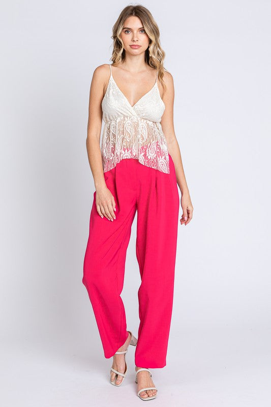 High-Waisted Pleated Slacks