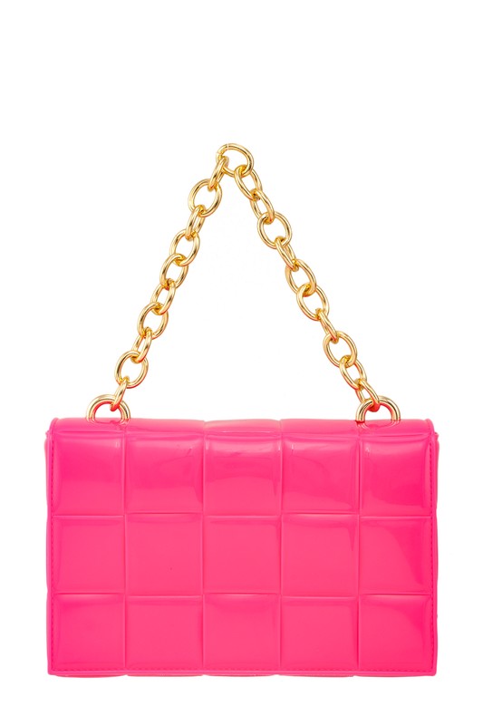 Square Shaped Chain Crossbody Jelly Bag