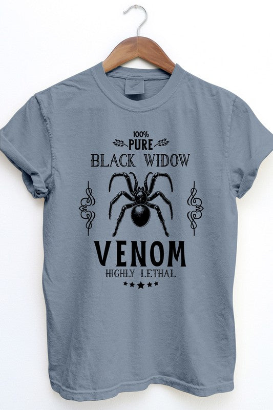 Pure Black Widow, Halloween Garment Dye Tee