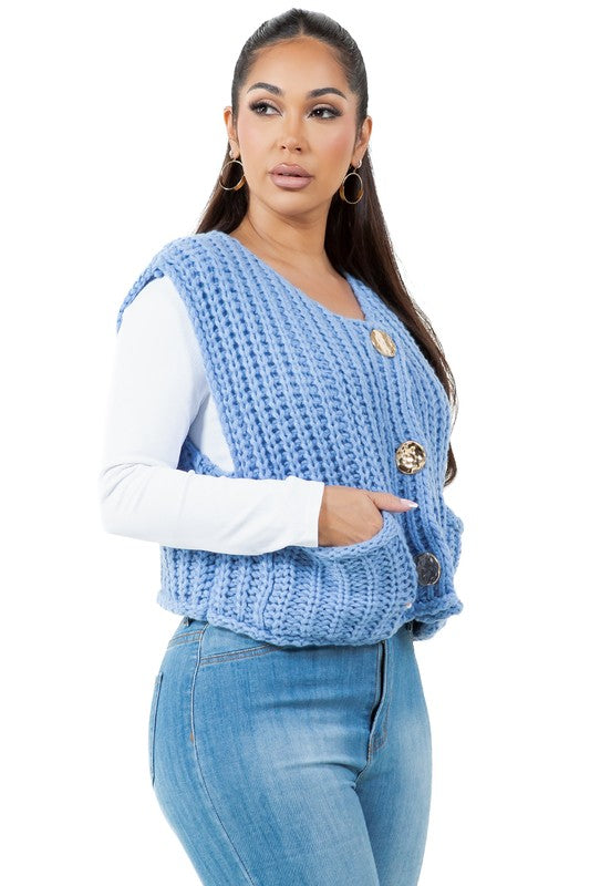 WOMEN FASHION KNITWEAR VEST