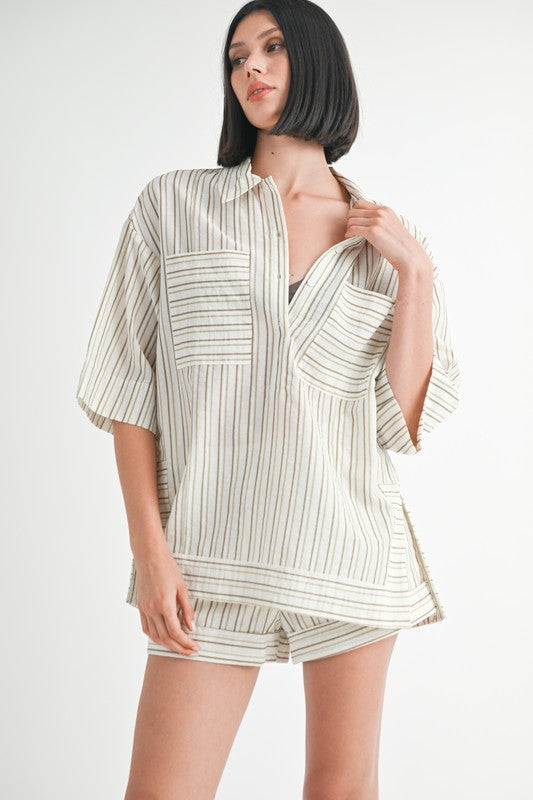 STRIPE OVERSIZED TUNIC TOP