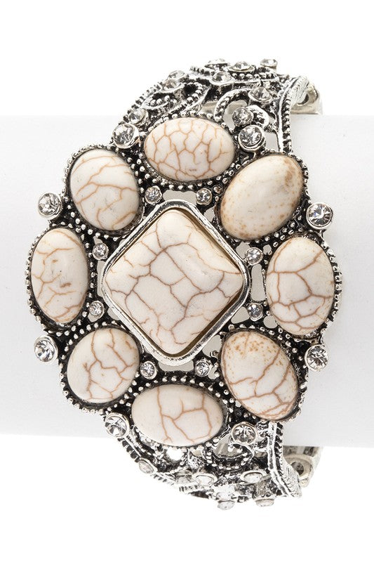 Stone Designed Western Vintage Stretch Bracelet