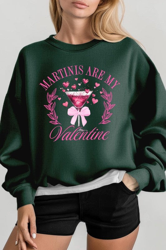 Martinis Are My Valentine Graphic Sweatshirt
