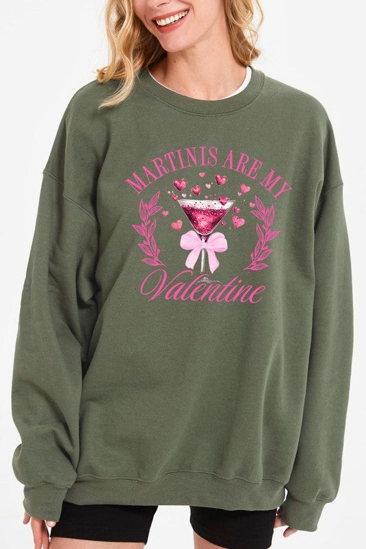 Martinis Are My Valentine Graphic Sweatshirt